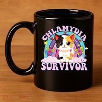 Chlamydia Survivor Cat Meme Funny 11oz C Handle Ceramic Mug thumb 4