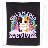 Chlamydia Survivor Cat Meme Funny Drawstring Bag thumb 0