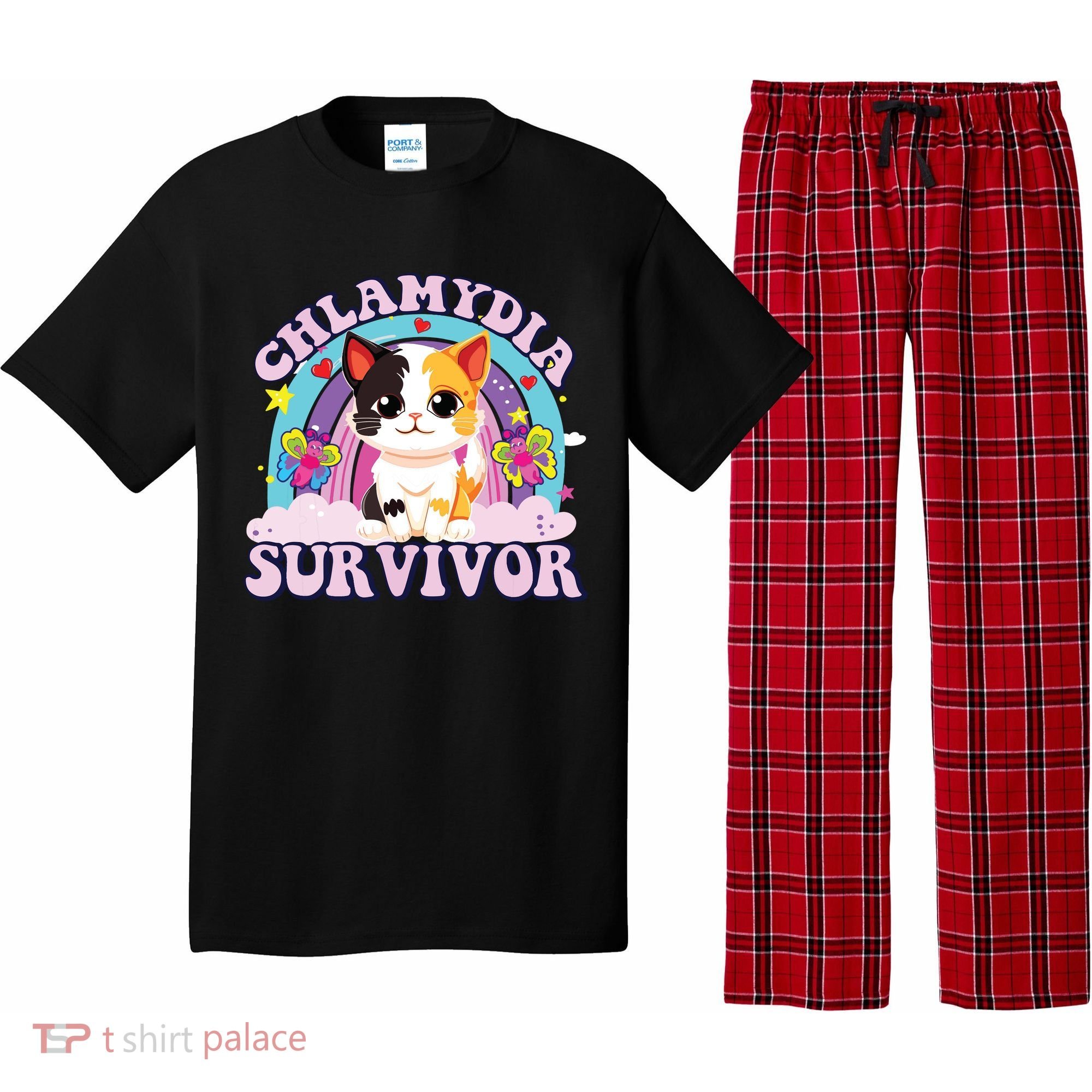 Chlamydia Survivor Cat Meme Funny Pajama Set