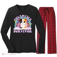 Chlamydia Survivor Cat Meme Funny Women's Long Sleeve Flannel Pajama Set  thumb 0