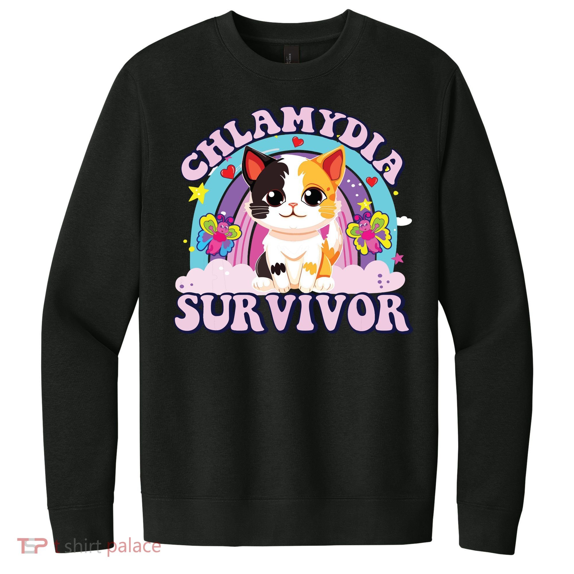 Chlamydia Survivor Cat Meme Funny V.I.T. Fleece Crew Sweatshirt