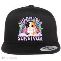 Chlamydia Survivor Cat Meme Funny Flat Bill Trucker Hat thumb 0