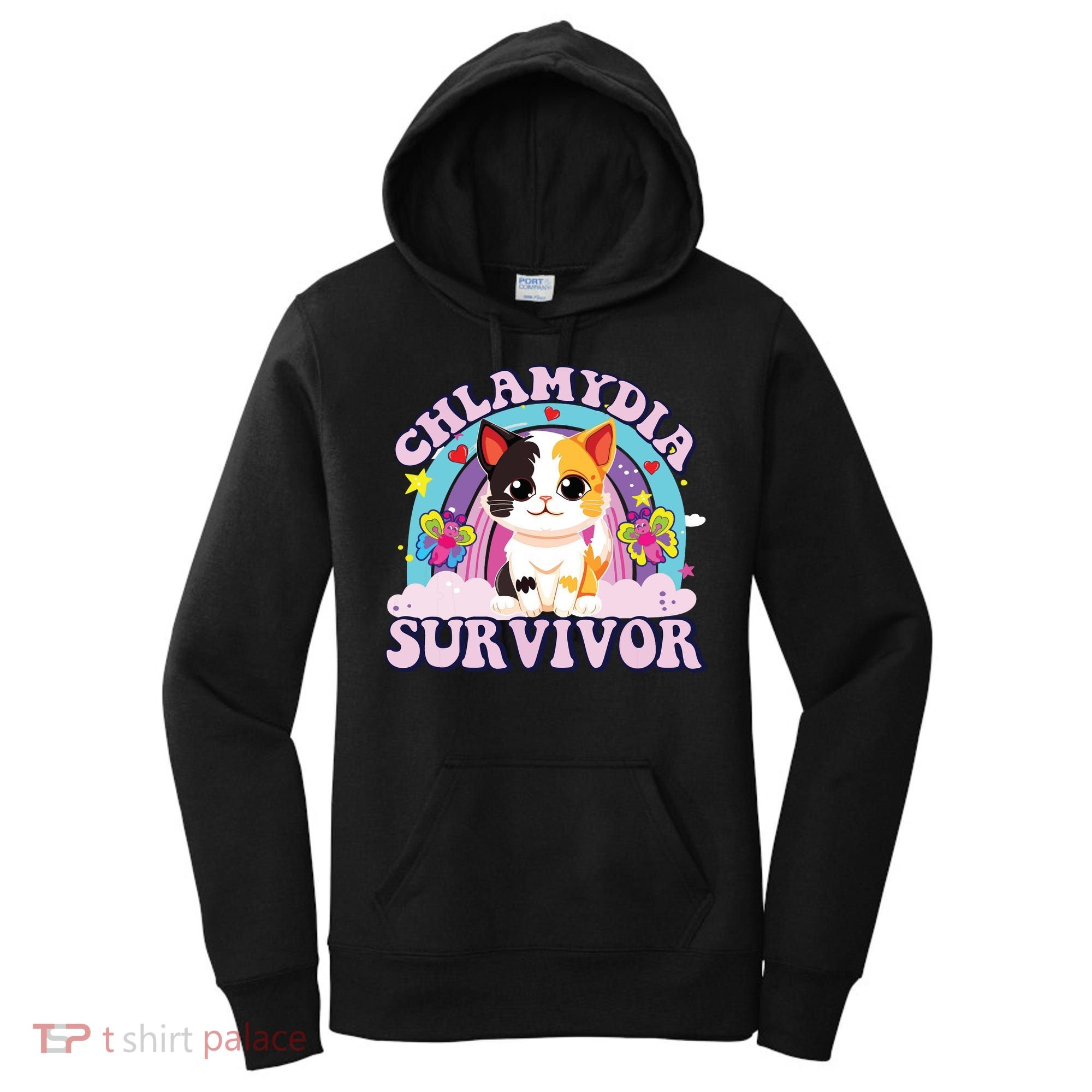 Chlamydia Survivor Cat Meme Funny Women's Hoodie