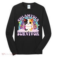 Chlamydia Survivor Cat Meme Funny Tall Long Sleeve Shirt thumb 0