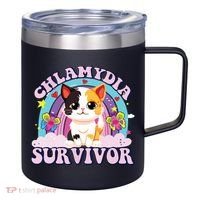 Chlamydia Survivor Cat Meme Funny 12oz Stainless Steel Coffee Mug thumb 0