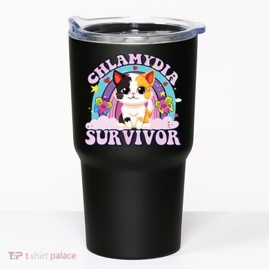 Chlamydia Survivor Cat Meme Funny Tumbler