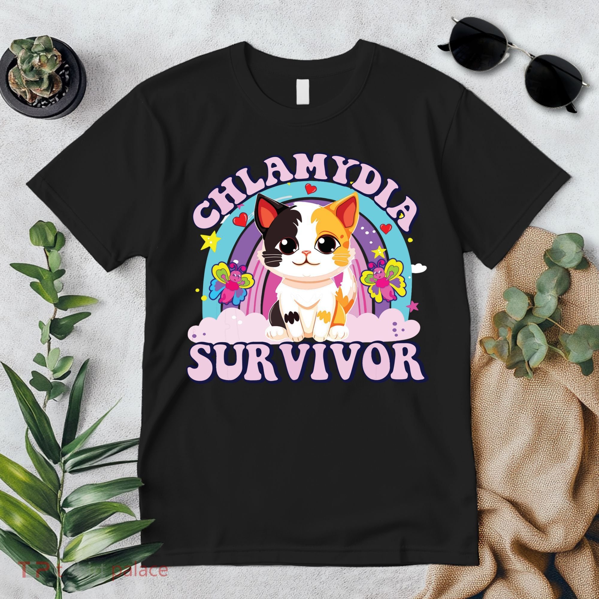 Chlamydia Survivor Cat Meme Funny Premium T-Shirt