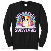 Chlamydia Survivor Cat Meme Funny Tall Sweatshirt thumb 0