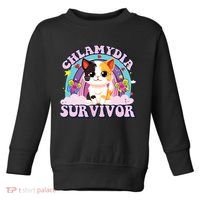 Chlamydia Survivor Cat Meme Funny Toddler Sweatshirt thumb 0