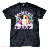 Chlamydia Survivor Cat Meme Funny Tie-Dye T-Shirt thumb 0