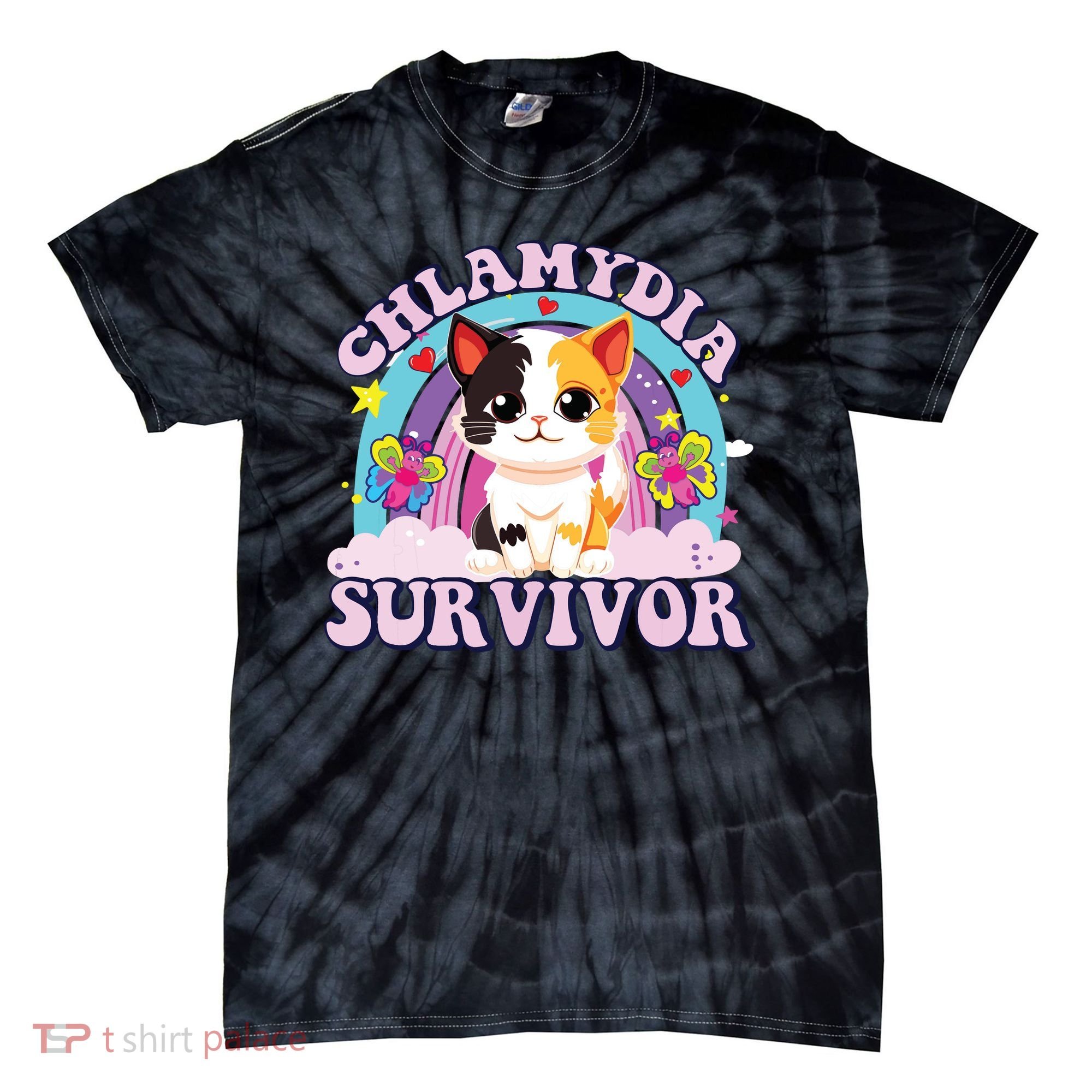 Chlamydia Survivor Cat Meme Funny Tie-Dye T-Shirt