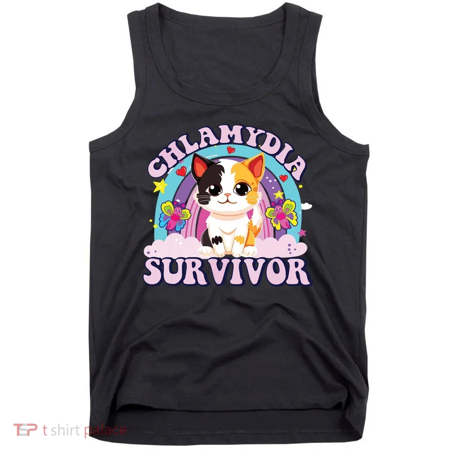 Chlamydia Survivor Cat Meme Funny Tank Top