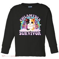 Chlamydia Survivor Cat Meme Funny Toddler Long Sleeve Shirt thumb 0