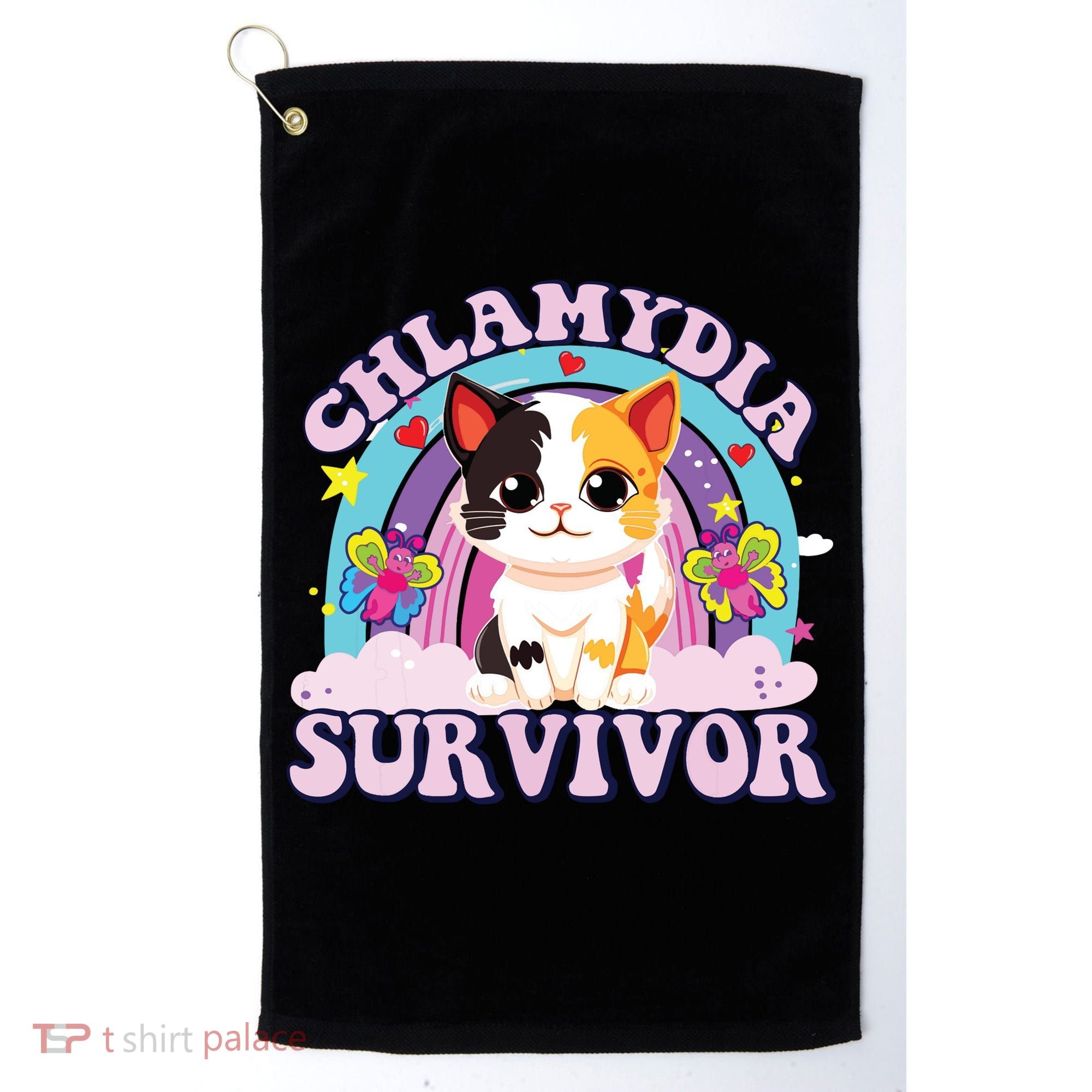 Chlamydia Survivor Cat Meme Funny Golf Towel