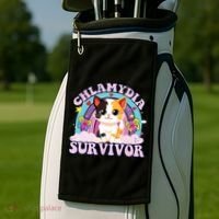 Chlamydia Survivor Cat Meme Funny Golf Towel thumb 2