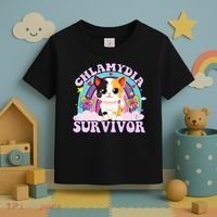 Chlamydia Survivor Cat Meme Funny Toddler T-Shirt thumb 3