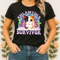 Chlamydia Survivor Cat Meme Funny Women's T-Shirt thumb 2