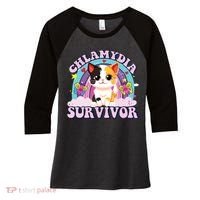 Chlamydia Survivor Cat Meme Funny Women's Tri-Blend 3/4-Sleeve Raglan Shirt thumb 0
