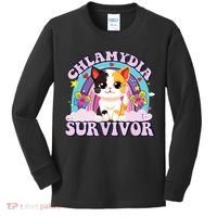 Chlamydia Survivor Cat Meme Funny Kids Long Sleeve Shirt thumb 0