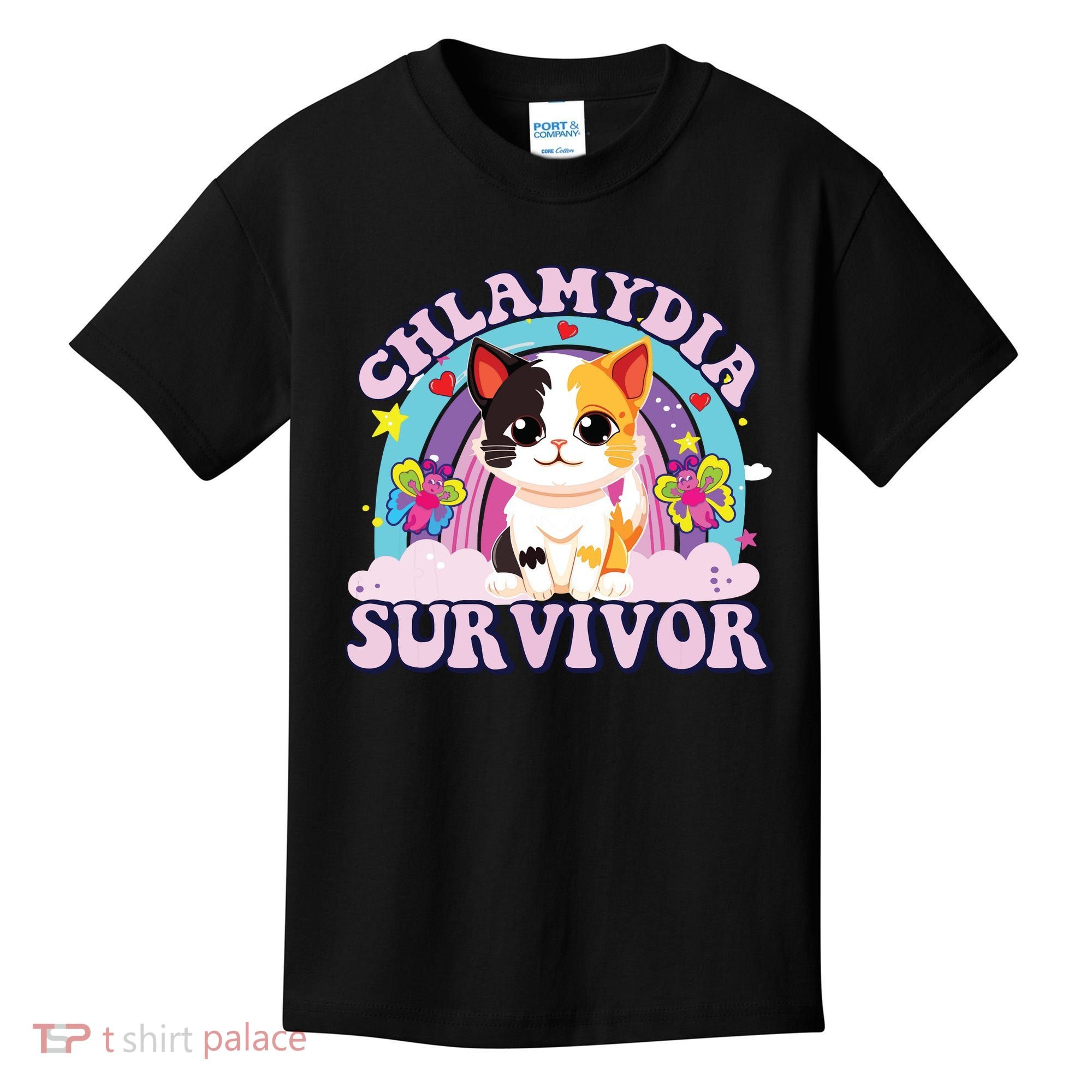Chlamydia Survivor Cat Meme Funny Kids T-Shirt