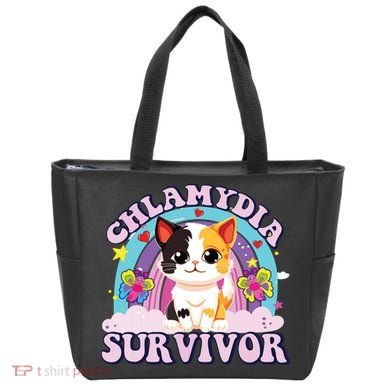 Chlamydia Survivor Cat Meme Funny Tote Bag