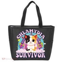 Chlamydia Survivor Cat Meme Funny Tote Bag thumb 0