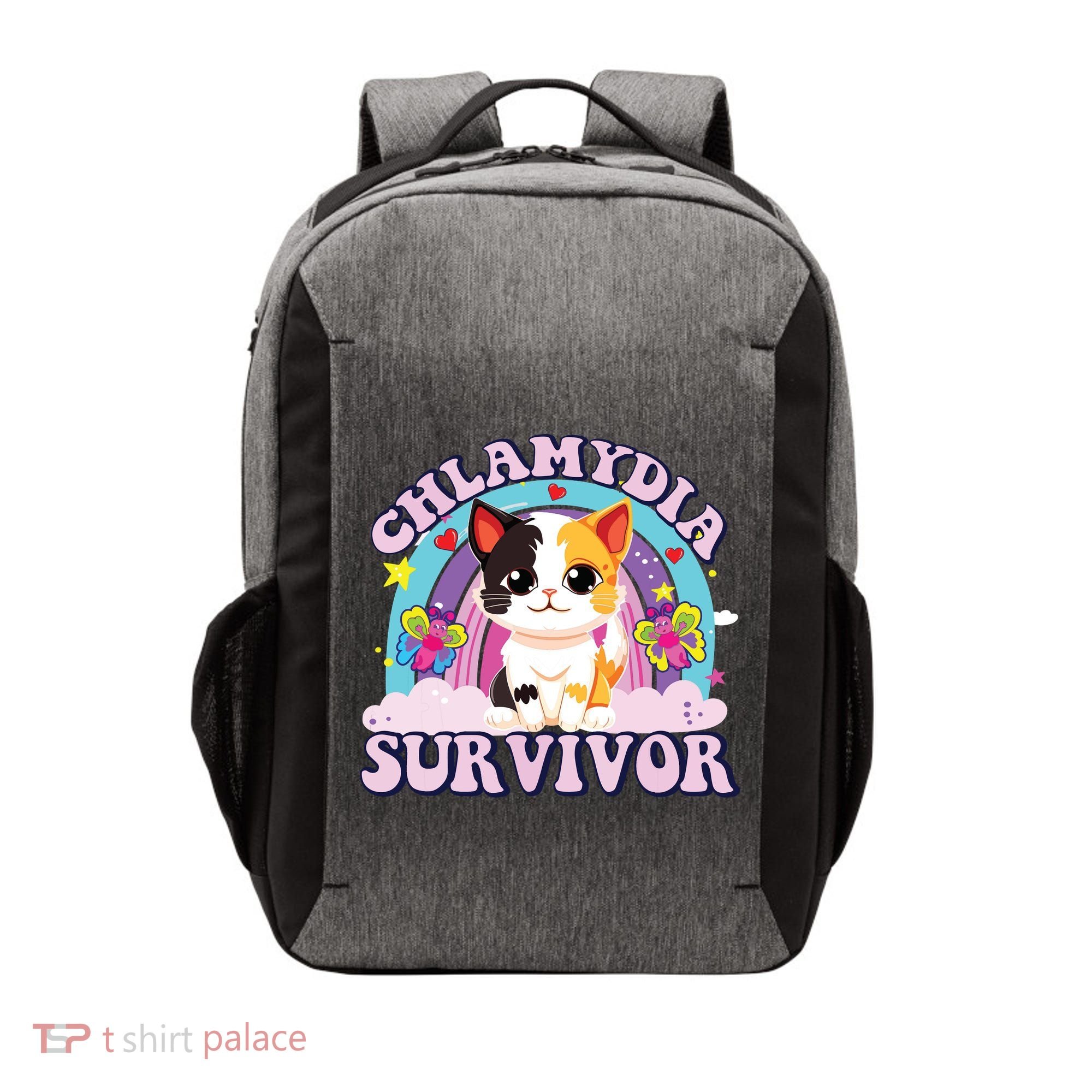 Chlamydia Survivor Cat Meme Funny Vector Backpack