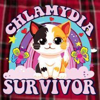 Chlamydia Survivor Cat Meme Funny Women's Flannel Plaid Pajama Pants thumb 2