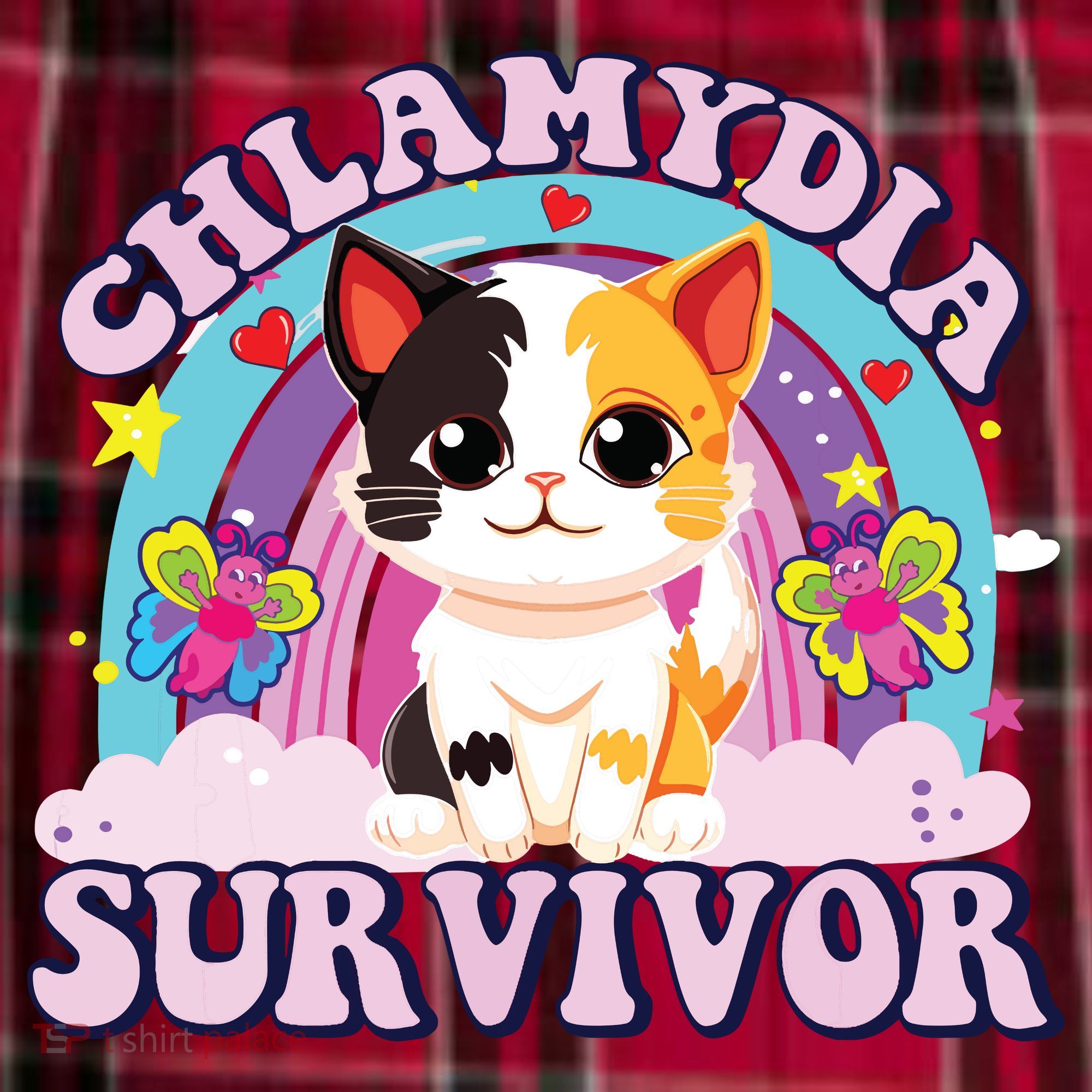 Chlamydia Survivor Cat Meme Funny Women's Flannel Plaid Pajama Pants