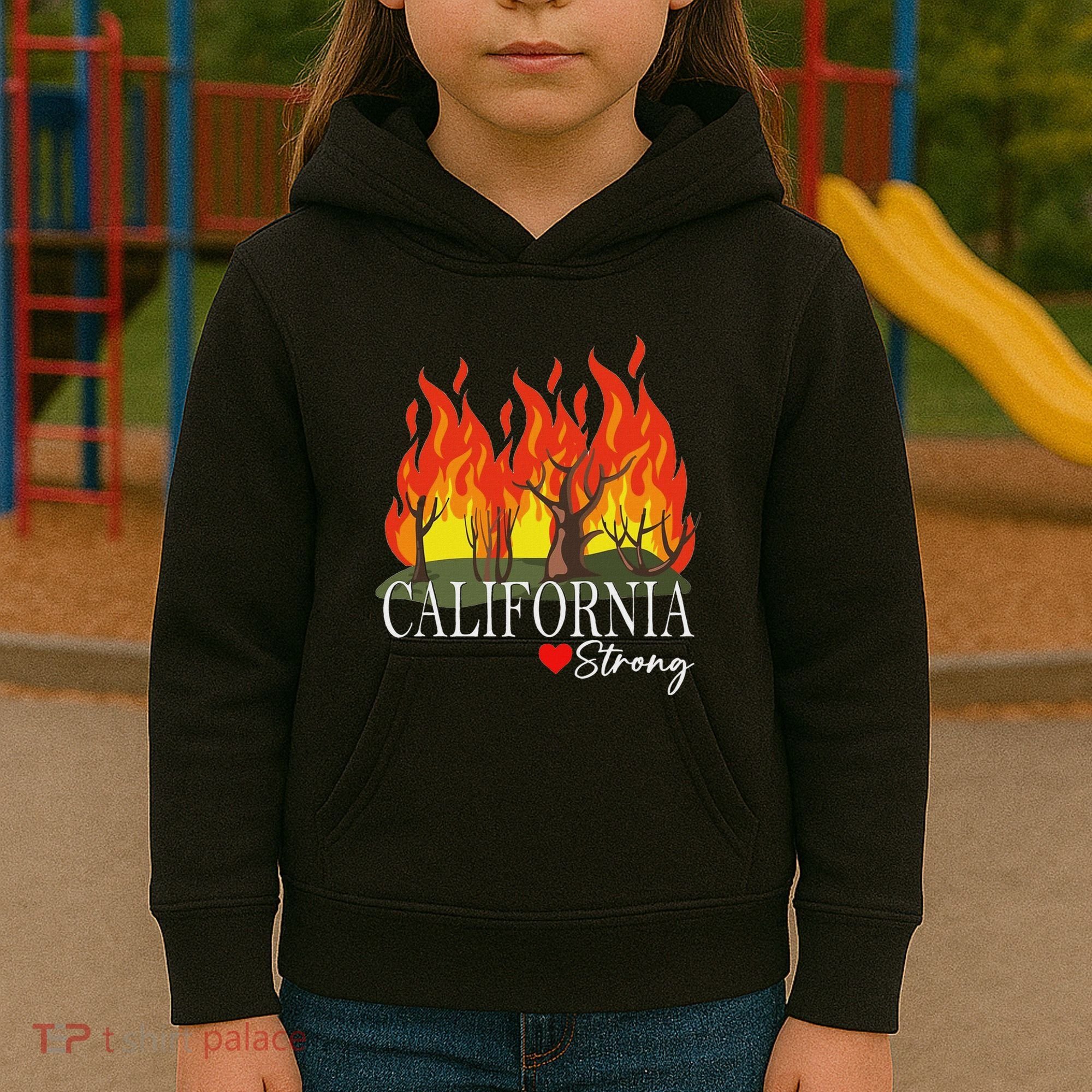California Strong California Fire Kids Hoodie