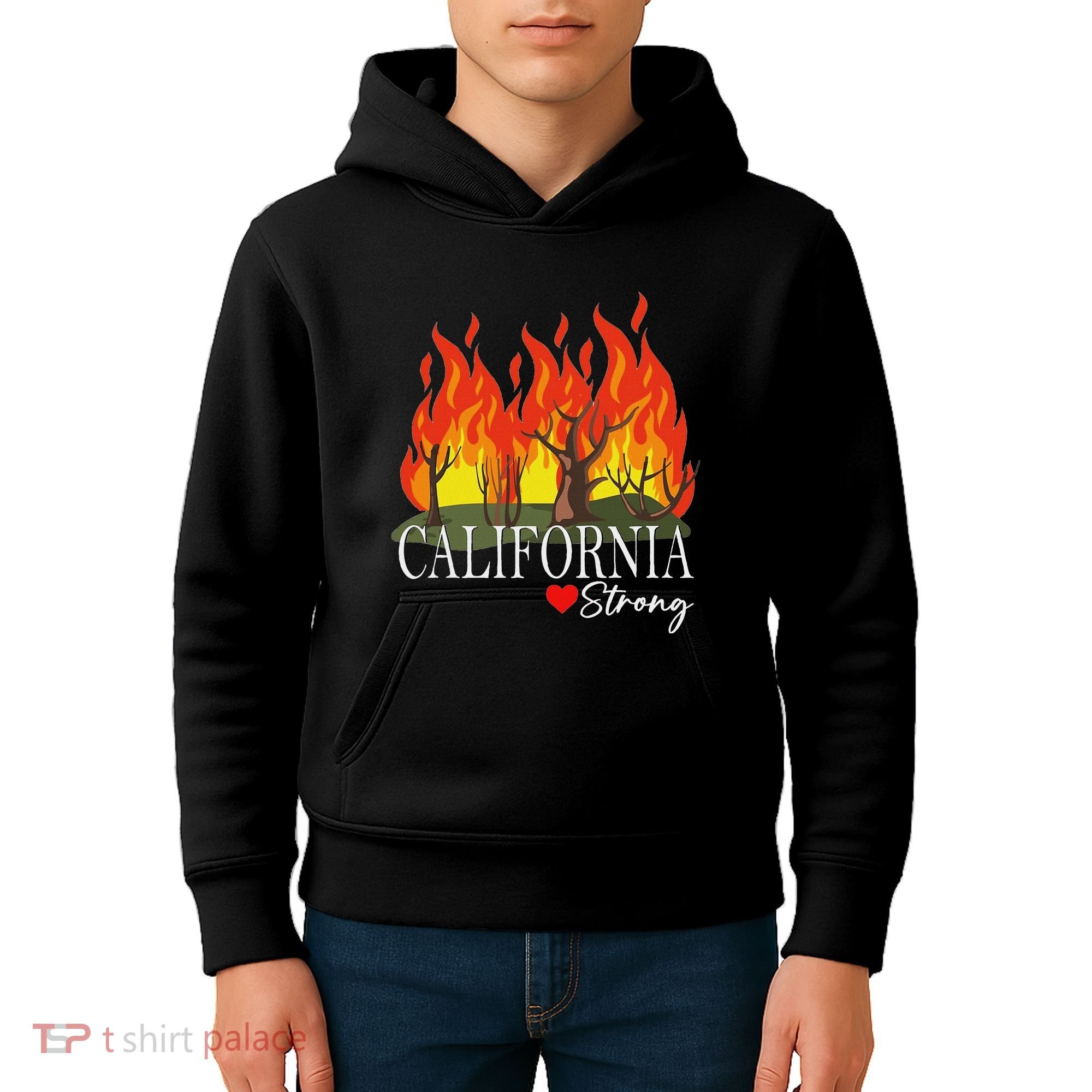 California Strong California Fire Kids Hoodie