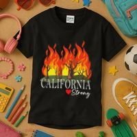 California Strong California Fire Kids T-Shirt thumb 3