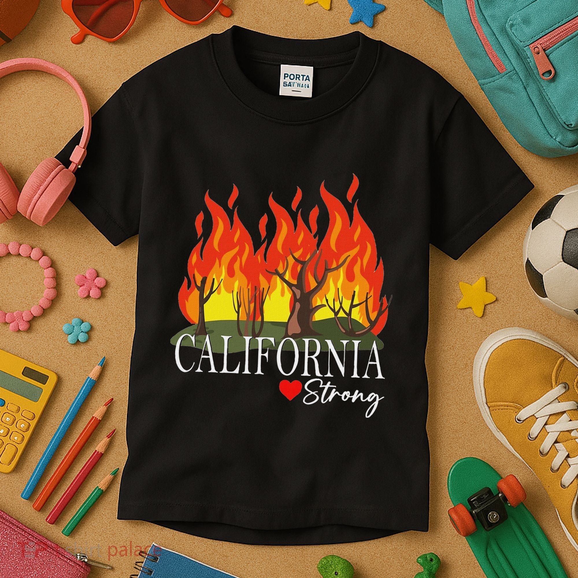 California Strong California Fire Kids T-Shirt