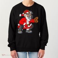 Christmas Santa Claus Baseball Catcher Xmas Women's Sweatshirt thumb 0