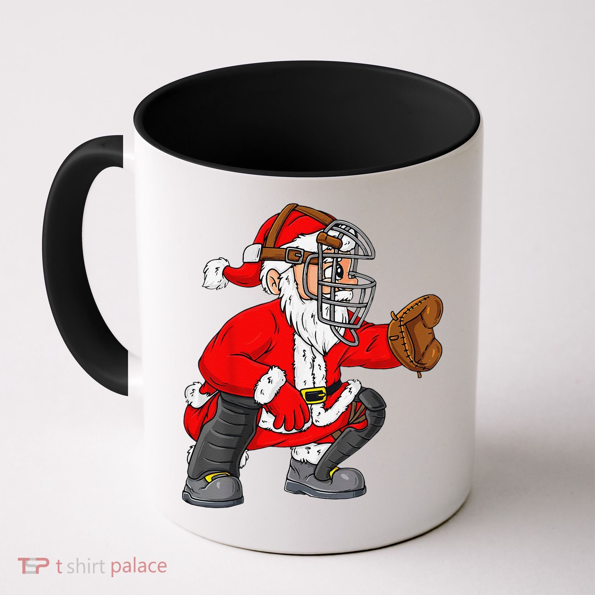 Christmas Santa Claus Baseball Catcher Xmas Coffee Mug