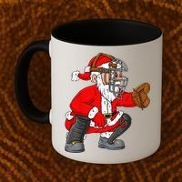 Christmas Santa Claus Baseball Catcher Xmas Coffee Mug thumb 2