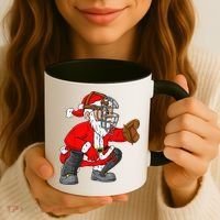 Christmas Santa Claus Baseball Catcher Xmas Coffee Mug thumb 3