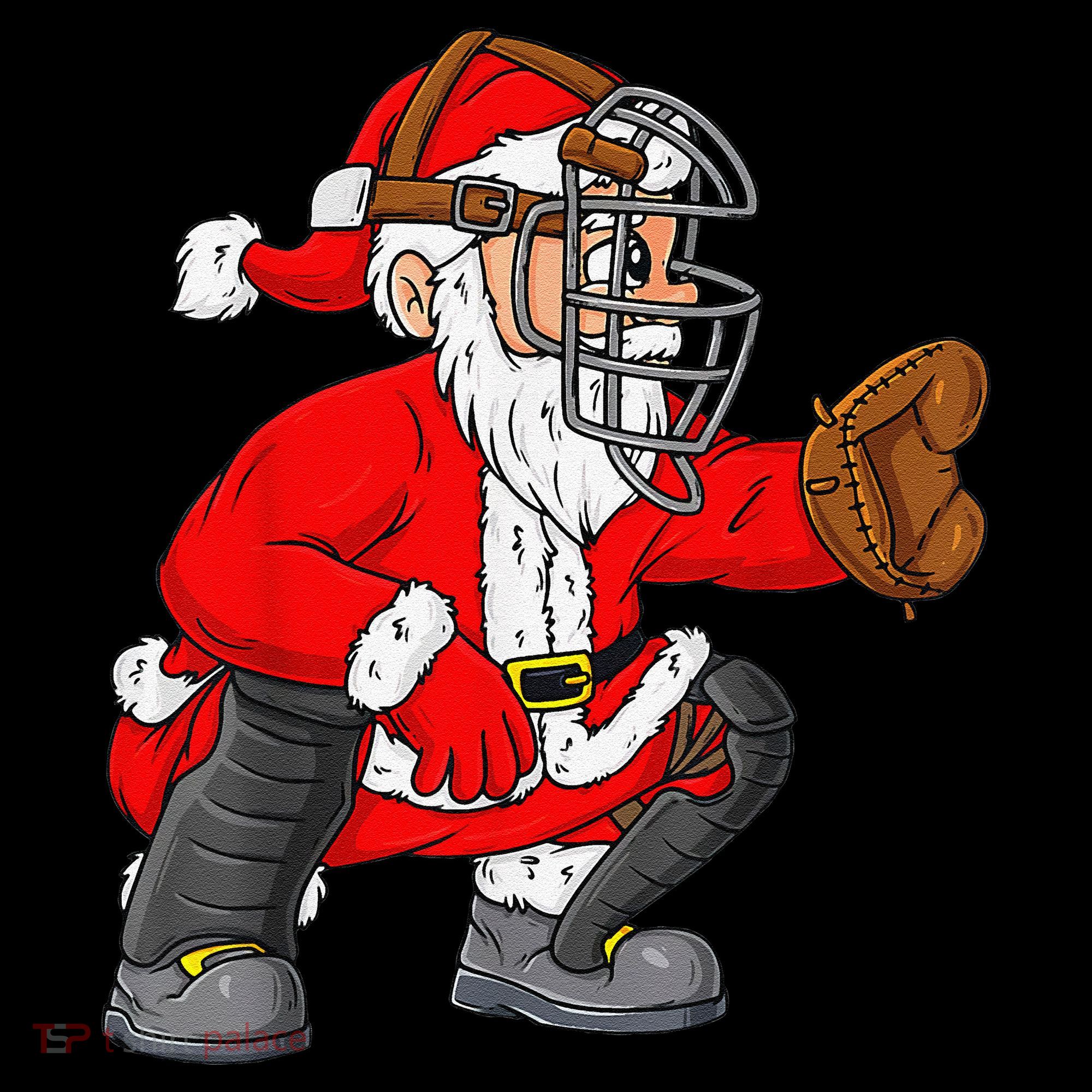 Christmas Santa Claus Baseball Catcher Xmas Coffee Mug
