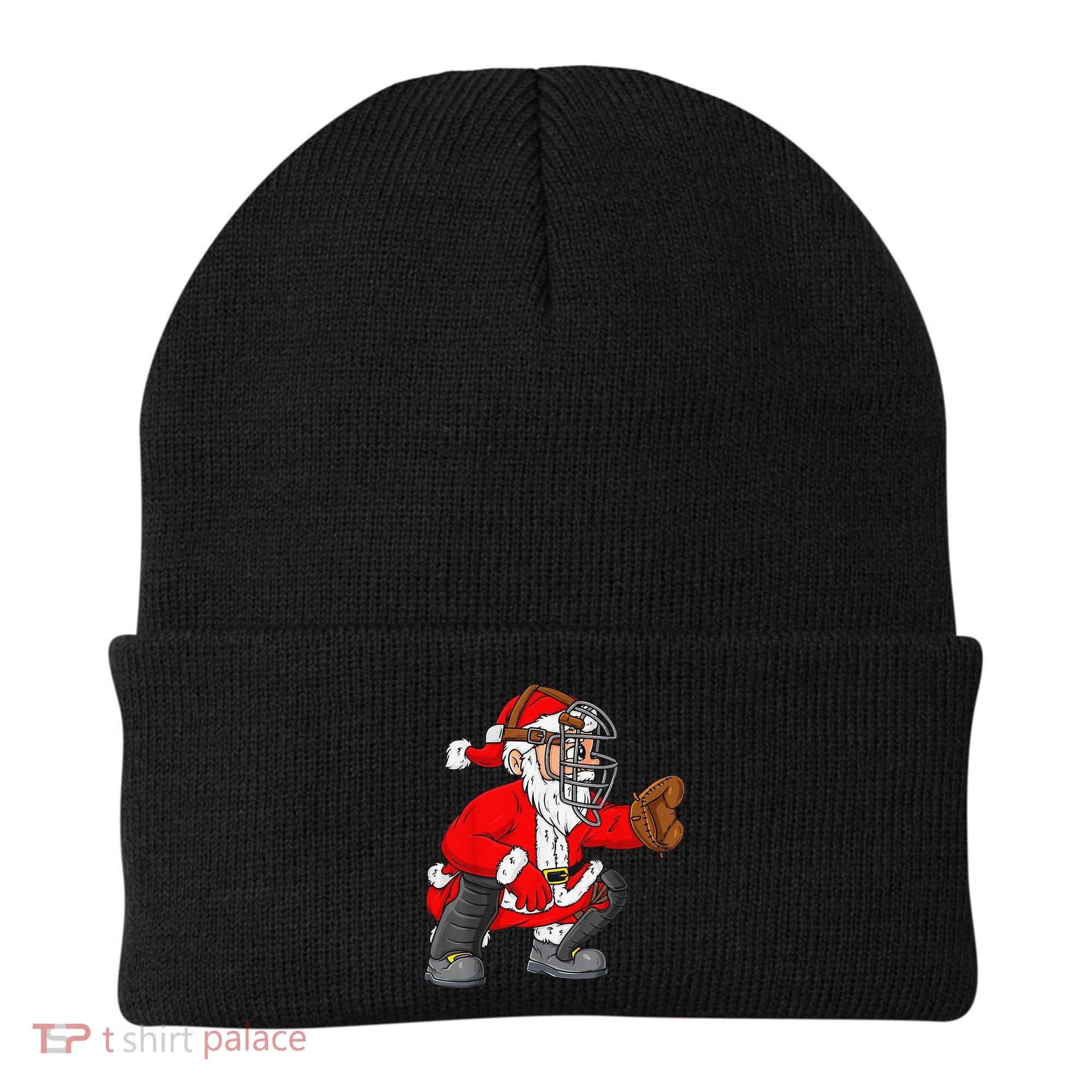 Christmas Santa Claus Baseball Catcher Xmas Beanie