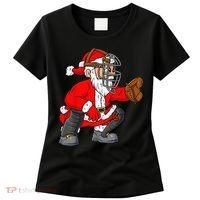 Christmas Santa Claus Baseball Catcher Xmas Women's T-Shirt thumb 0