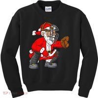 Christmas Santa Claus Baseball Catcher Xmas Kids Sweatshirt thumb 0