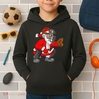 Christmas Santa Claus Baseball Catcher Xmas Kids Hoodie thumb 2