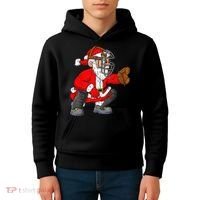 Christmas Santa Claus Baseball Catcher Xmas Kids Hoodie thumb 4