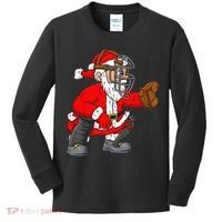 Christmas Santa Claus Baseball Catcher Xmas Kids Long Sleeve Shirt thumb 0