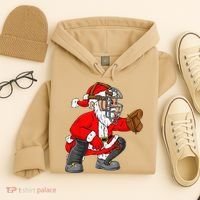 Christmas Santa Claus Baseball Catcher Xmas Hoodie thumb 4