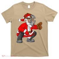 Christmas Santa Claus Baseball Catcher Xmas T-Shirt thumb 0
