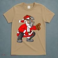 Christmas Santa Claus Baseball Catcher Xmas T-Shirt thumb 5