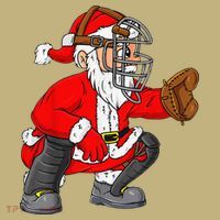 Christmas Santa Claus Baseball Catcher Xmas T-Shirt thumb 7