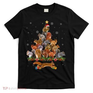 Cute Squirrel Christmas Tree Gift Decor Xmas Tree TShirt T-Shirt
