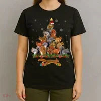 Cute Squirrel Christmas Tree Gift Decor Xmas Tree TShirt T-Shirt thumb 4